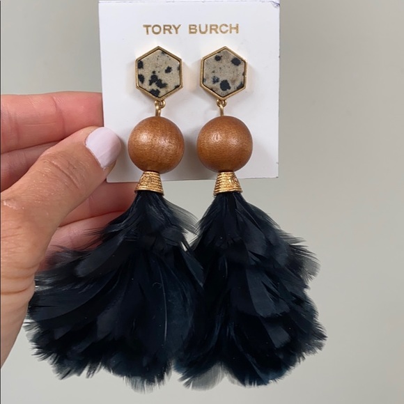 Tory Burch Jewelry - Tory Burch Feather Drop Earrings